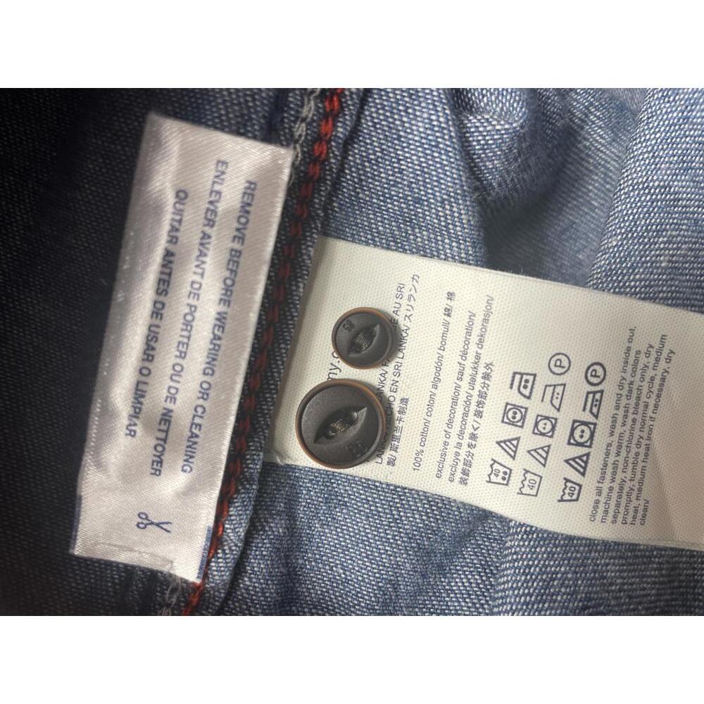 Tommy Hilfiger Denim Shirt Men's Medium Women's Large Button - Picture 8 of 9